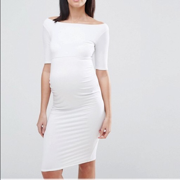 asos white maternity dress